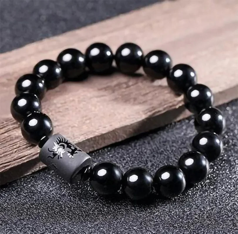 Bracelet de protection en perles de tourmaline Feng Shui
