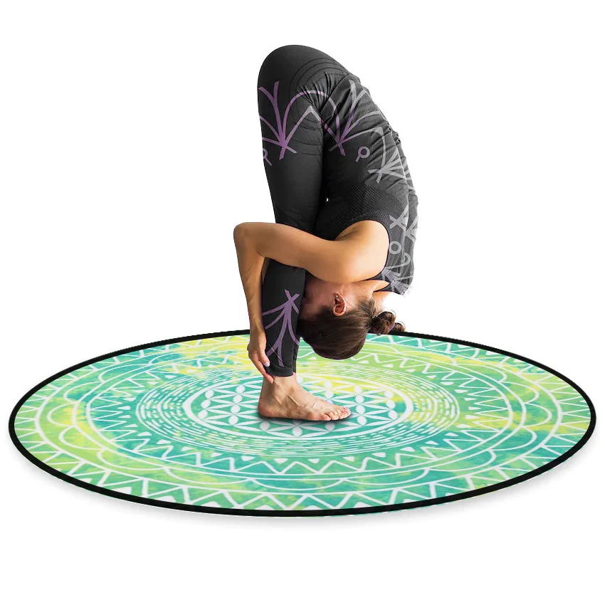 Tapis de méditation rond avec mandalas