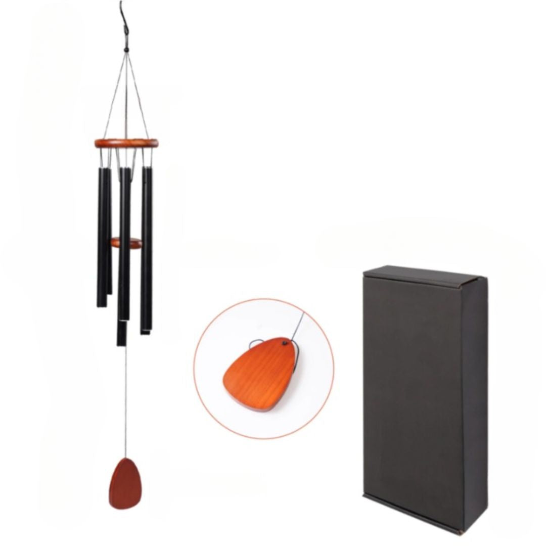 Carillon à vent noir à 6 tubes