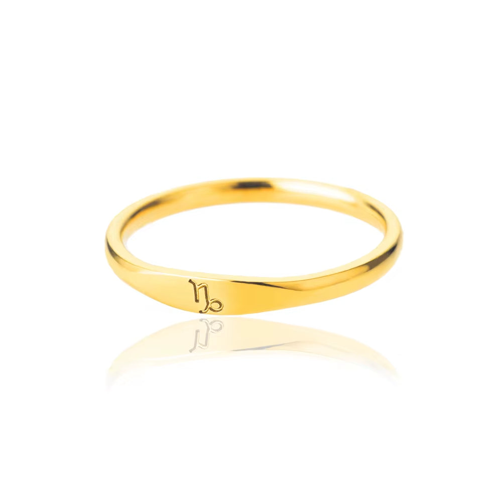 Bague Signe Astrologique - Acier Inoxydable sur fond blanc