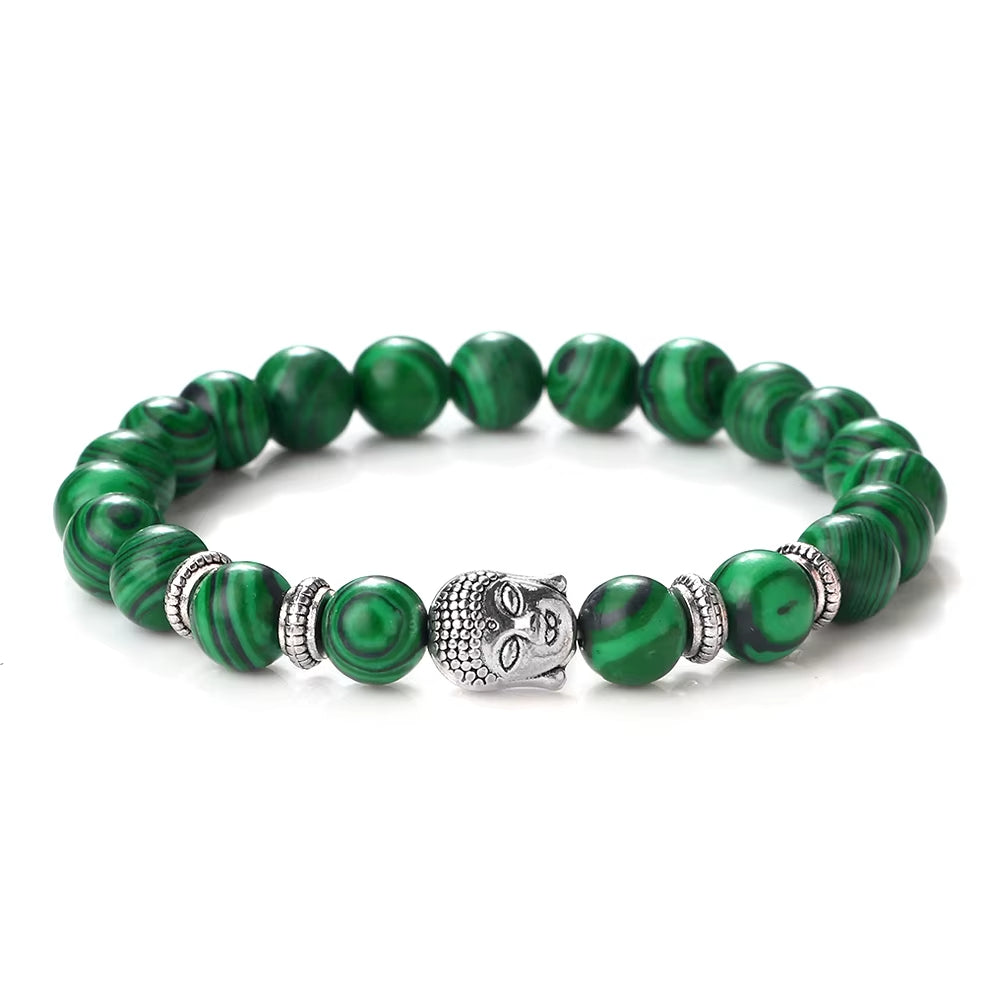 Bracelet Bouddha avec Perles de Malachite