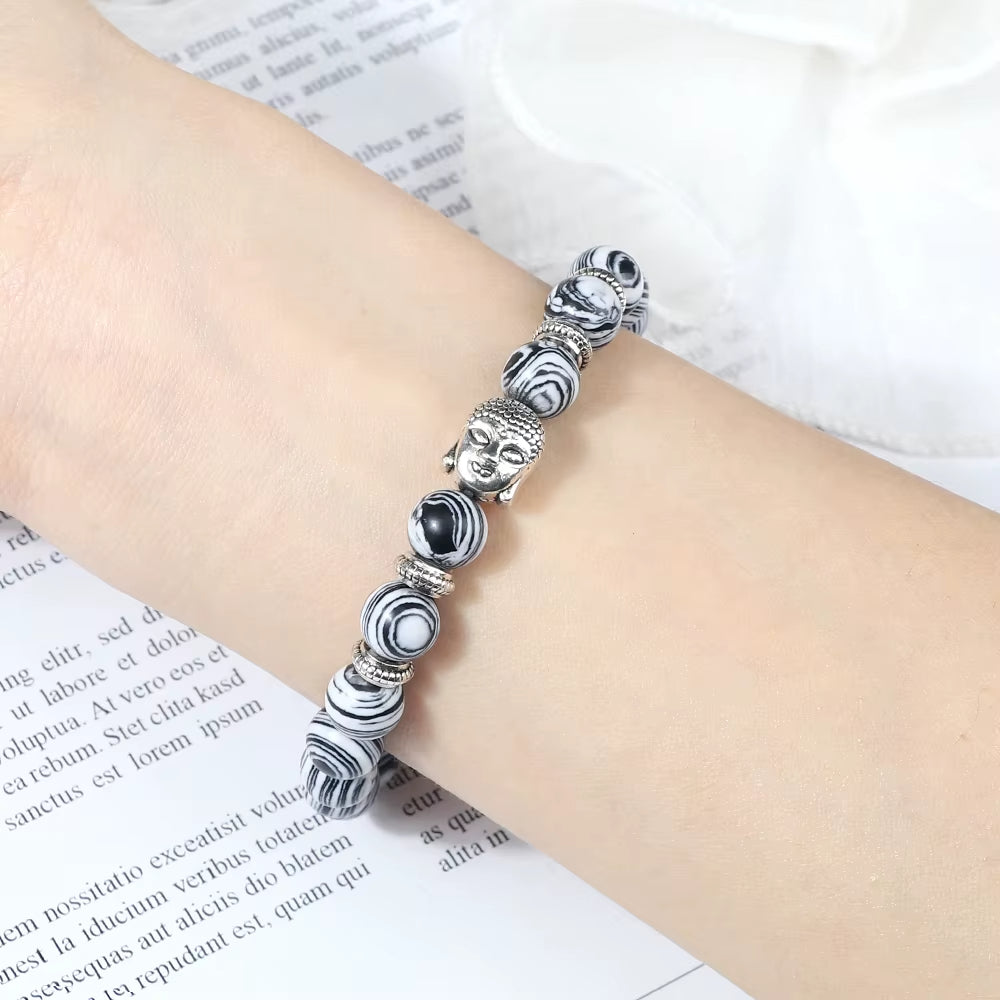 Bracelet Bouddha avec Perles de Malachite