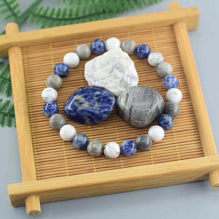 Bracelet pour Maigrir en Howlite et Sodalite