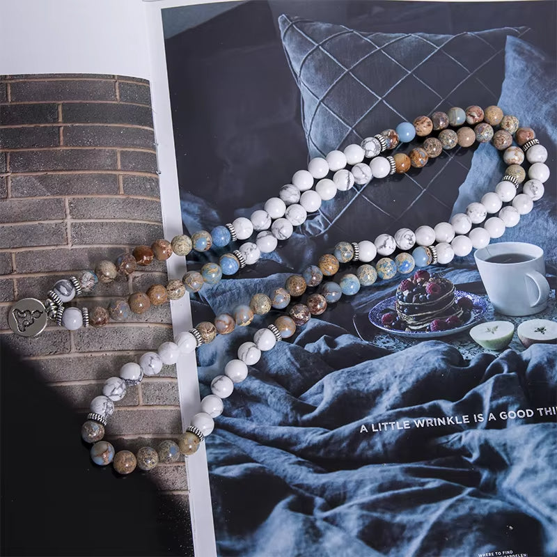 Bracelet Mala avec Perles en Pierres Naturelles