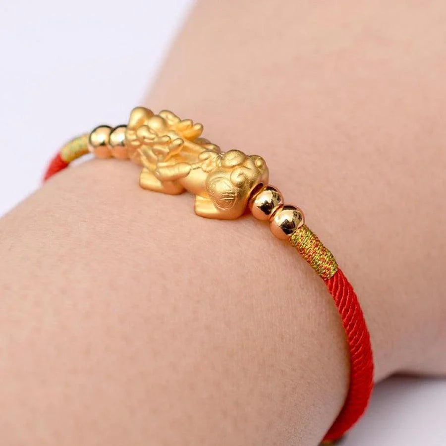 Bracelet Pixiu Rouge et Tressé