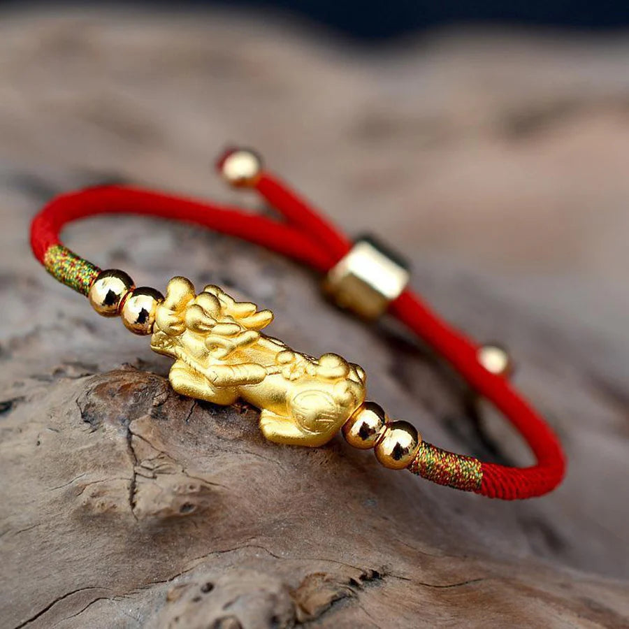 Bracelet Pixiu Rouge et Tressé
