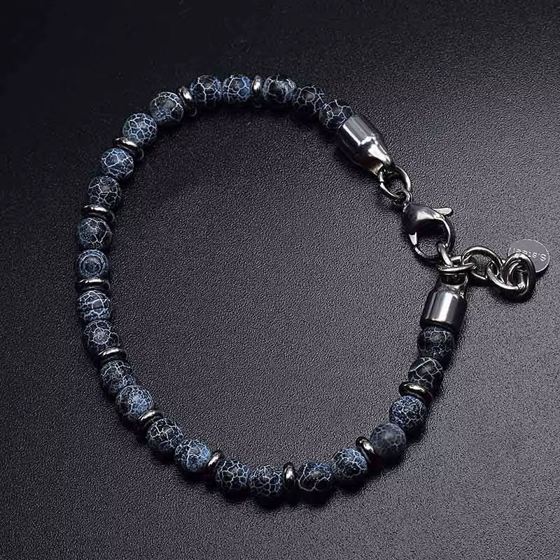 Bracelet de Protection avec Perles d’Agate Craquelées