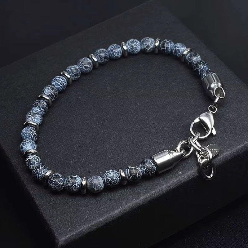 Bracelet de Protection avec Perles d’Agate Craquelées