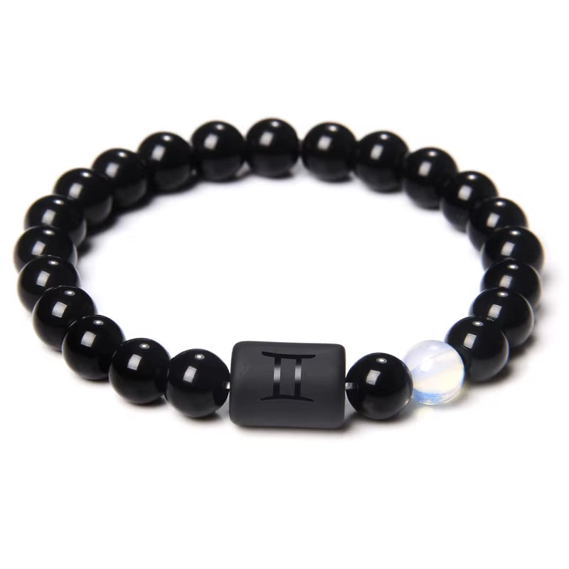 Bracelet Signe Astrologique Perles d’Onyx