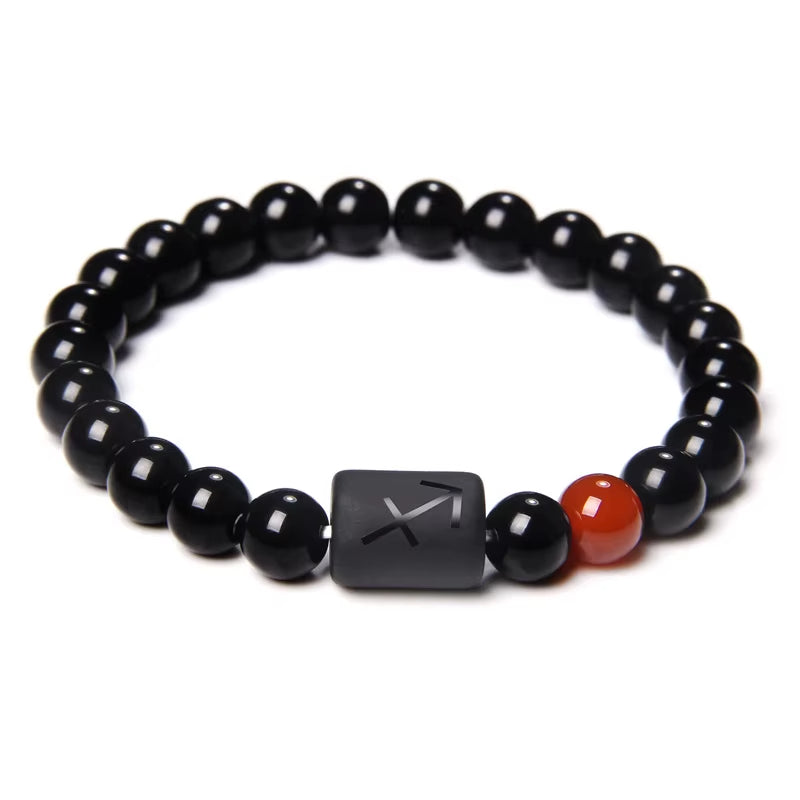 Bracelet Signe Astrologique Perles d’Onyx