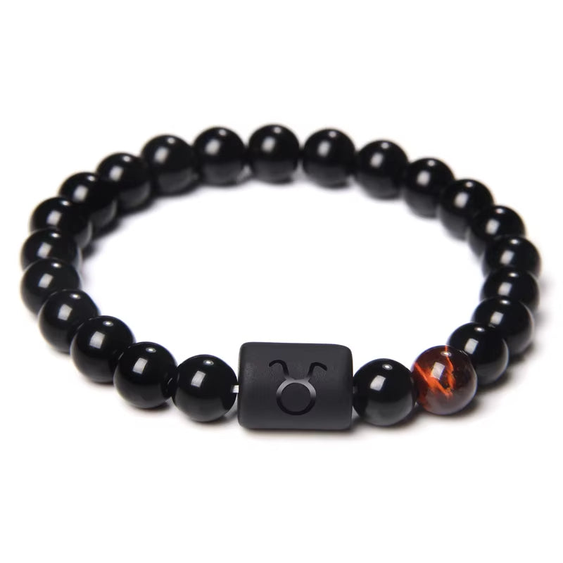 Bracelet Signe Astrologique Perles d’Onyx