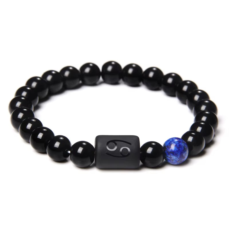 Bracelet Signe Astrologique Perles d’Onyx