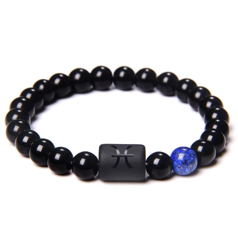 Bracelet Signe Astrologique Perles d’Onyx