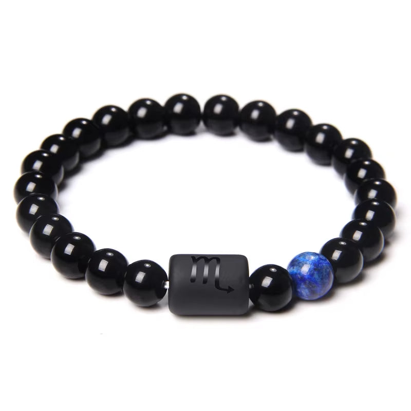 Bracelet Signe Astrologique Perles d’Onyx