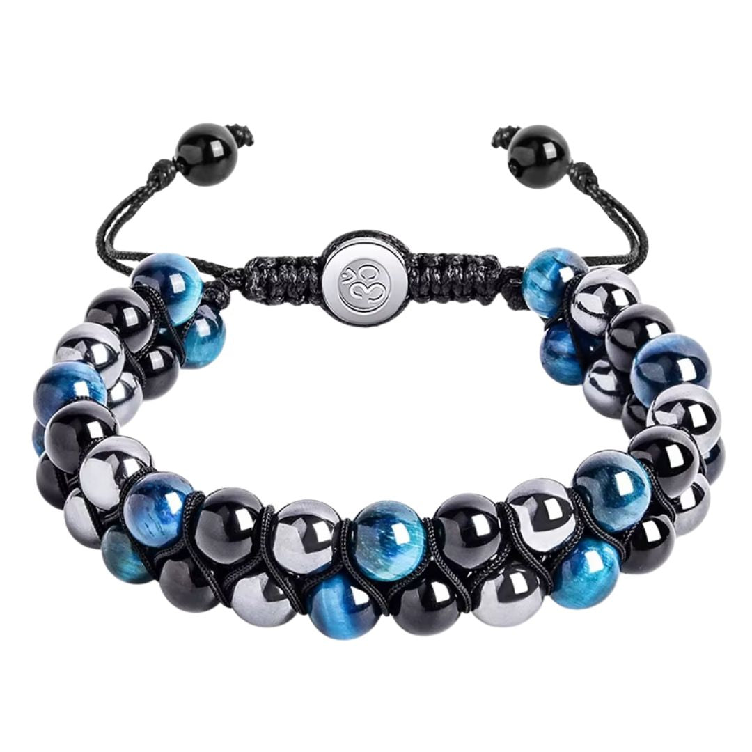 Bracelet Triple Protection Mauvais Oeil sur fond blanc