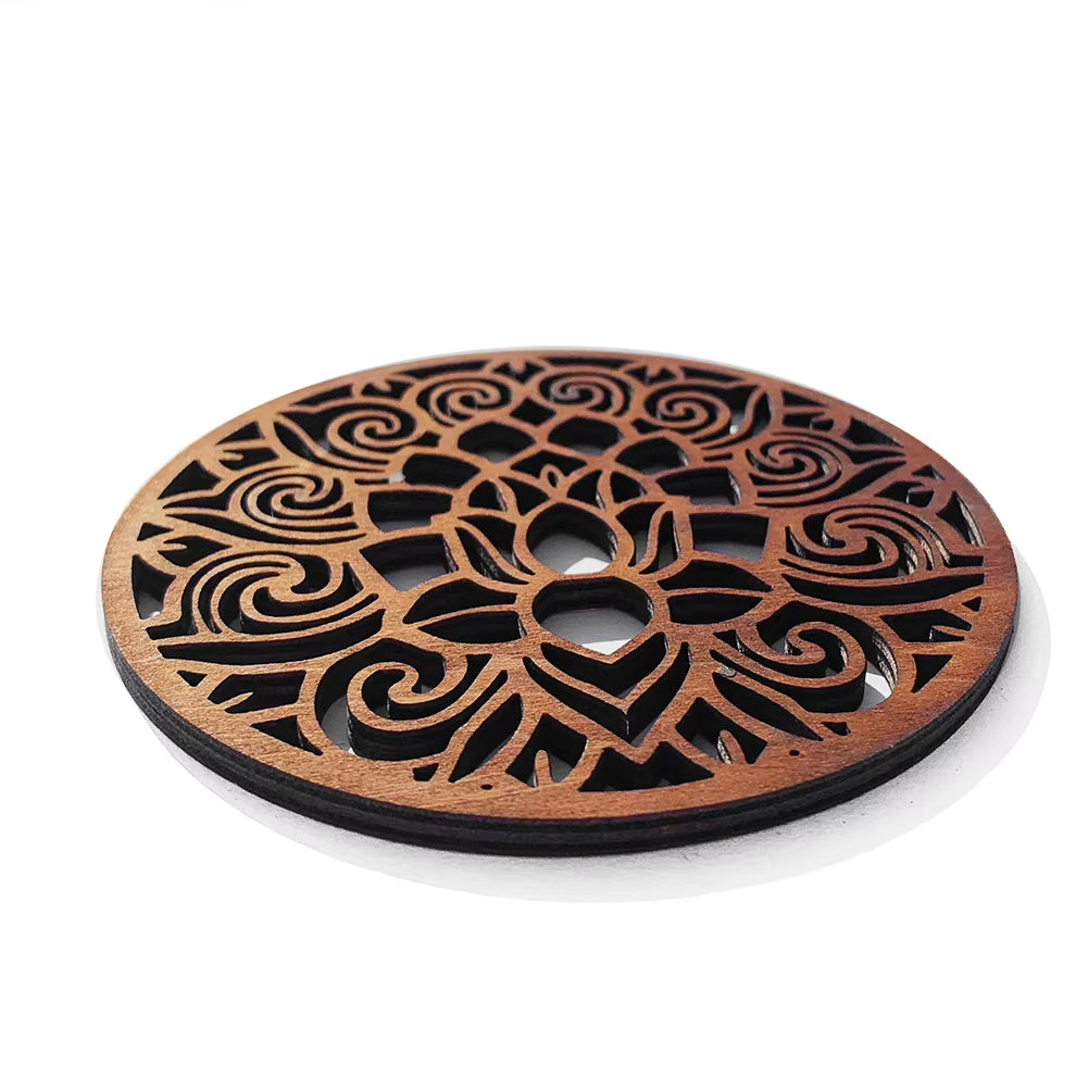 Dessous de Verre Design Mandalas en Bois
