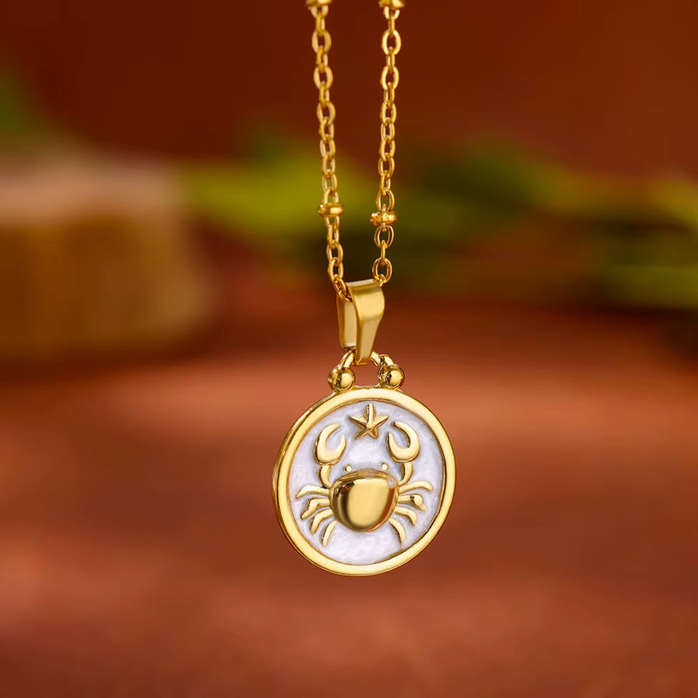 Pendentif Signe Astrologique Rond et Vintage