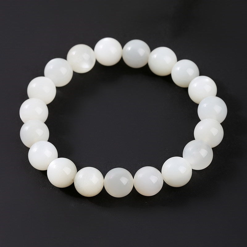 Bracelet pierre de lune blanche avec perles énergétiques