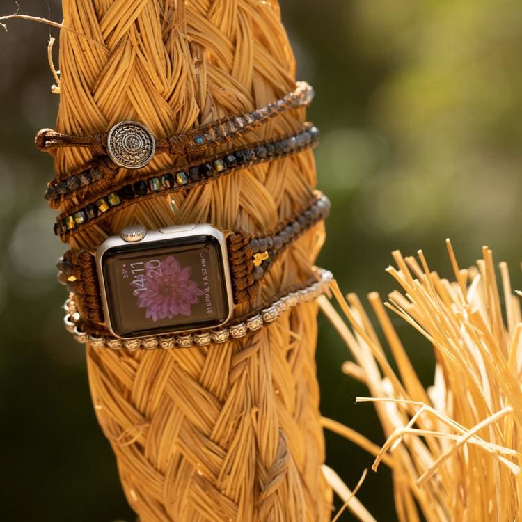 Bracelet Wrap Apple Watch en Labradorite - Bracelet