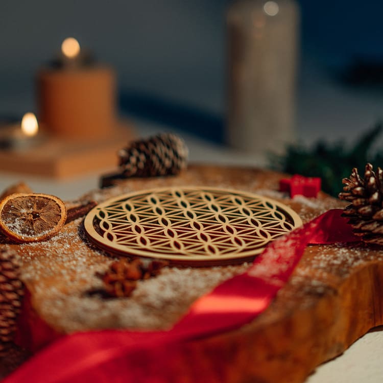 Coffret Dessous De Verre En Bois D'acajou Fait Main Vintage Art Deco Table