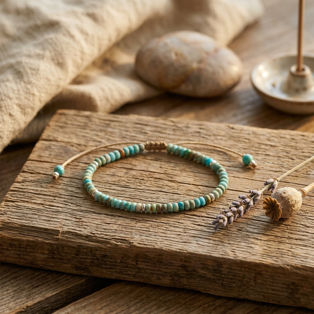 Bracelet fin en Amazonite, Apaisement et Harmonie