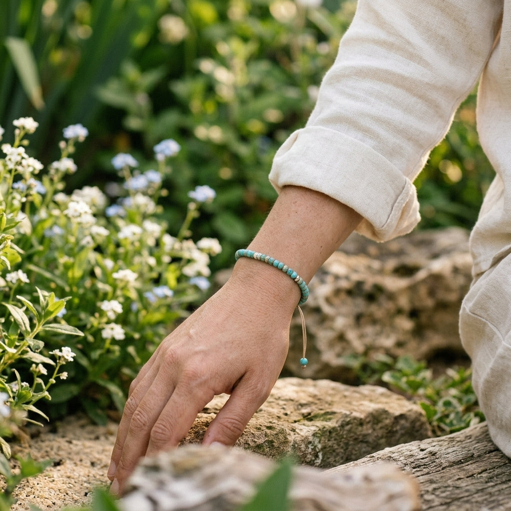 Bracelet fin en Amazonite, Apaisement et Harmonie