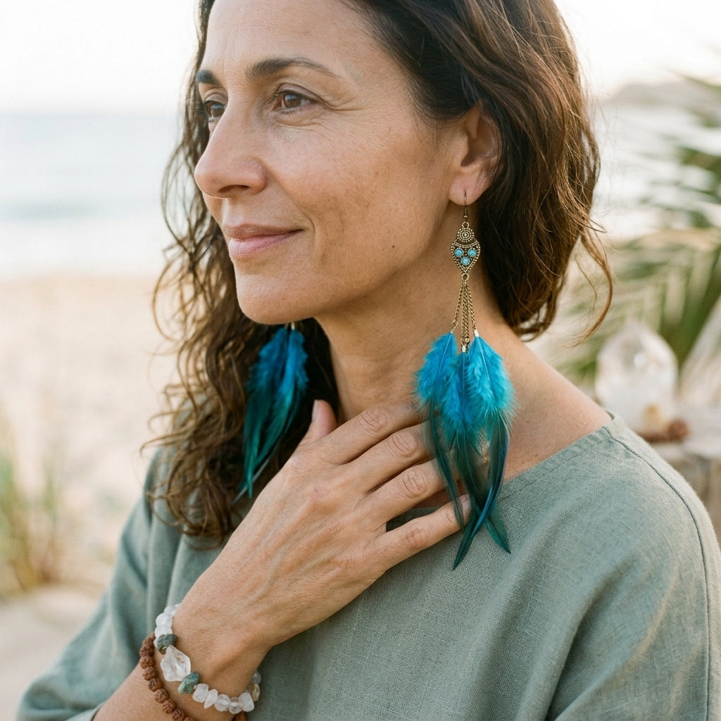 Boucles d'oreilles plume, l'appel de la nuit, légèreté et style
