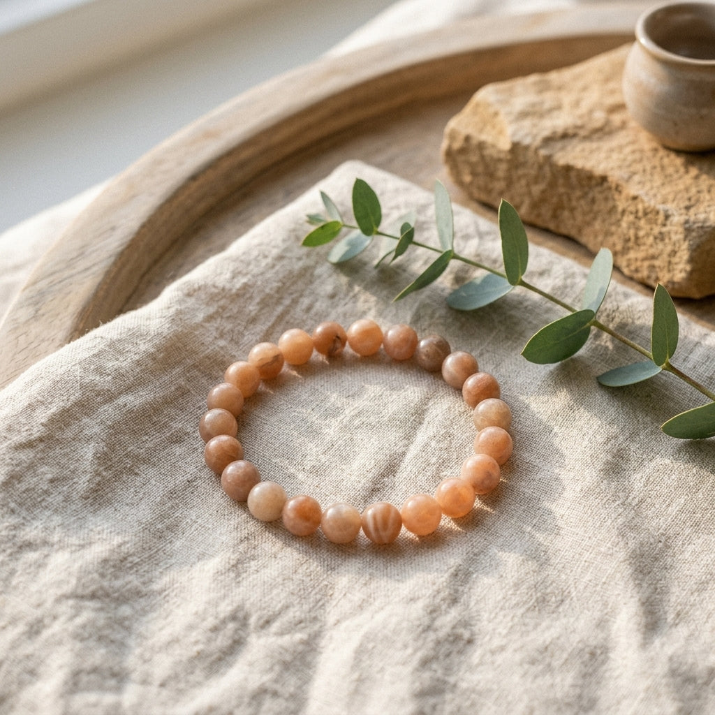 Bracelet Pierre de Soleil 8 mm, Chaleur et Confiance