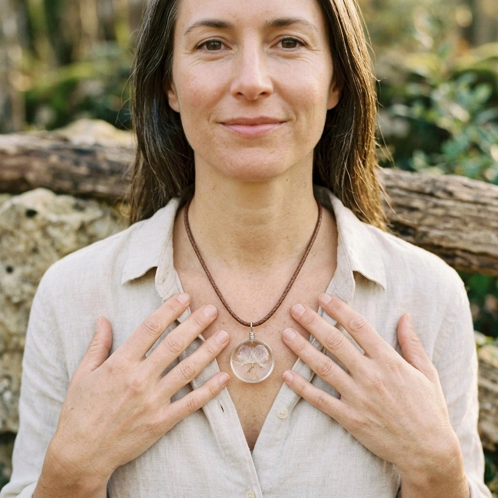 Collier Vœux Éternels, Pissenlit sous Verre, Porte-Bonheur