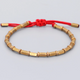 Bracelet tibétain réglable en laiton doré – Élégance artisanale et esprit zen