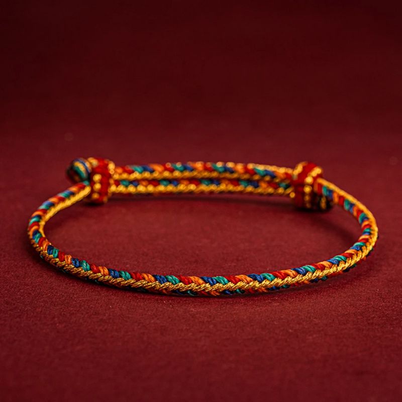 Bracelet Tibétain  à cordes rouges pour la Protection