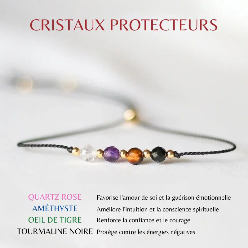 Bracelet des 4 Cristaux Protecteurs