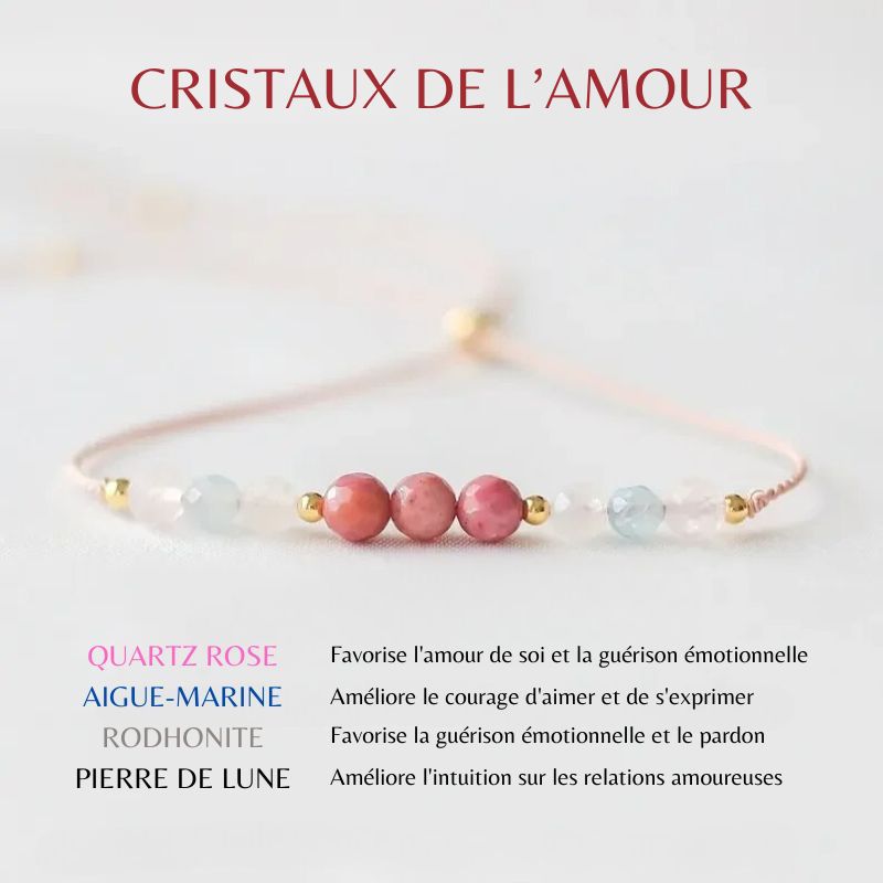 Bracelet des 4 Cristaux de l'Amour