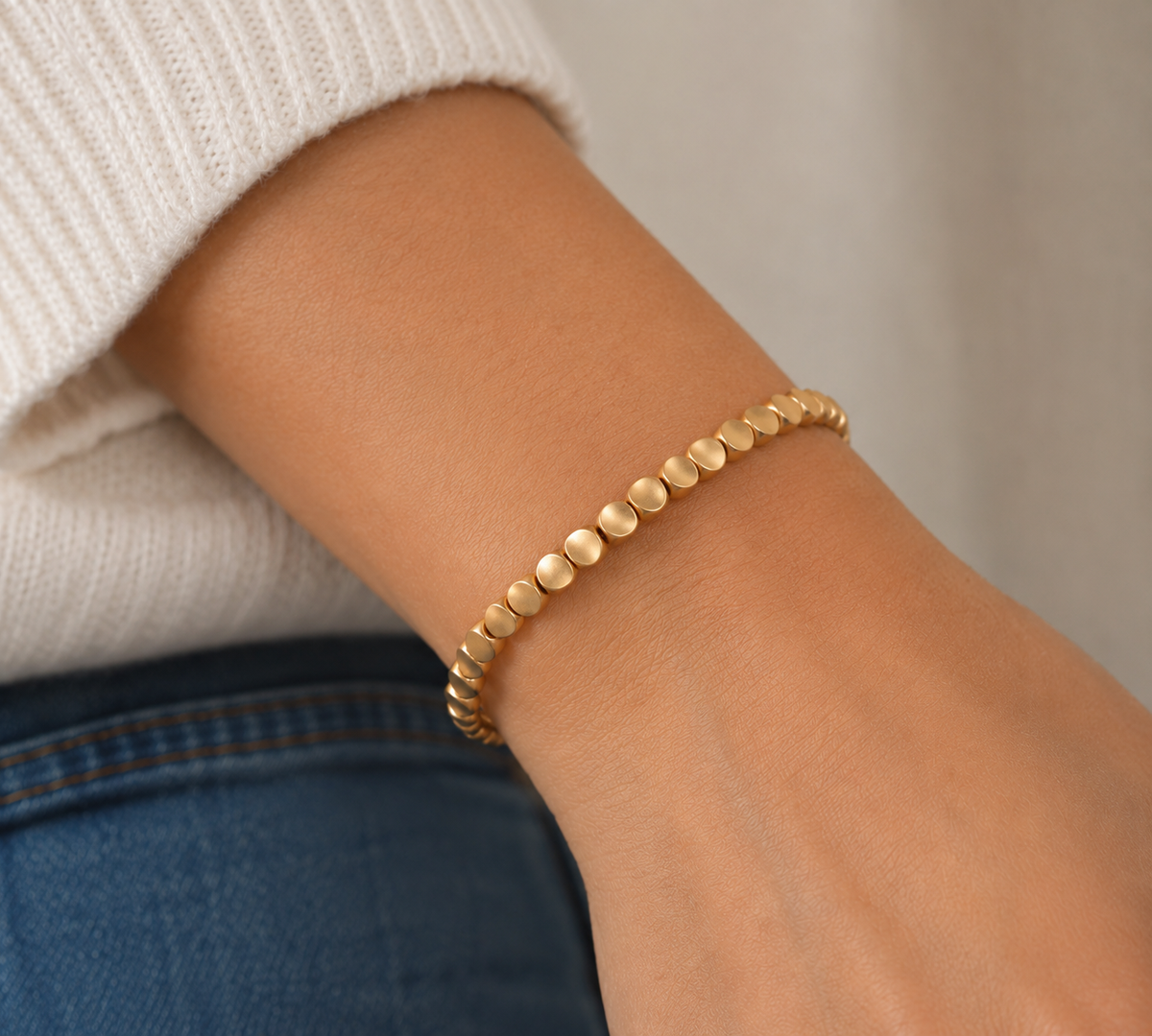 Bracelet tibétain en perles de cuivre