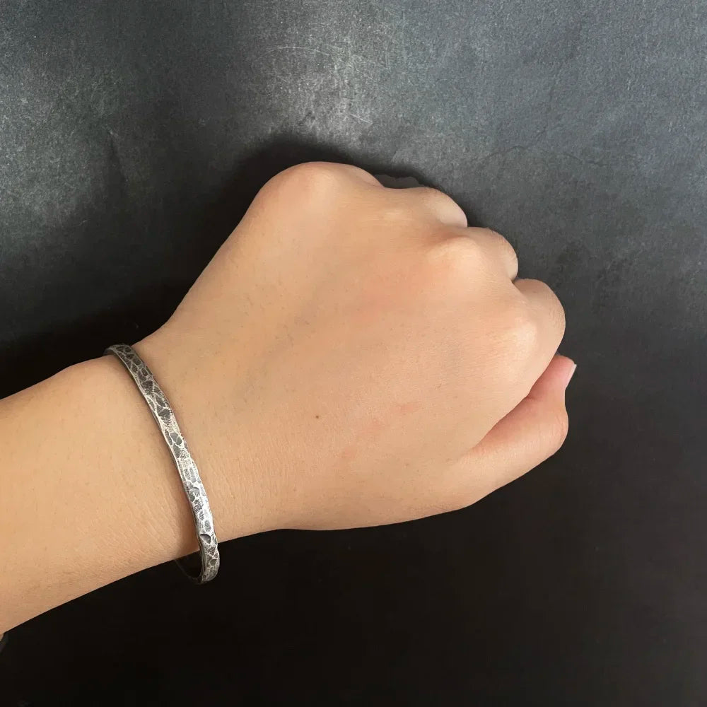 Bracelet « Impulsion » en Argent Massif Martelé