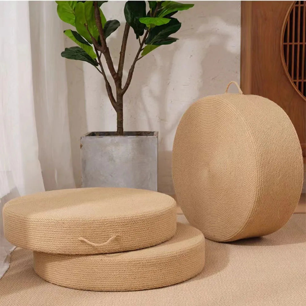 Coussin meditation en tatami naturel