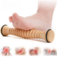 Rouleau de massage pour pieds en bois avec stries