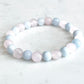 Bracelet en perles de béryl et quartz rose