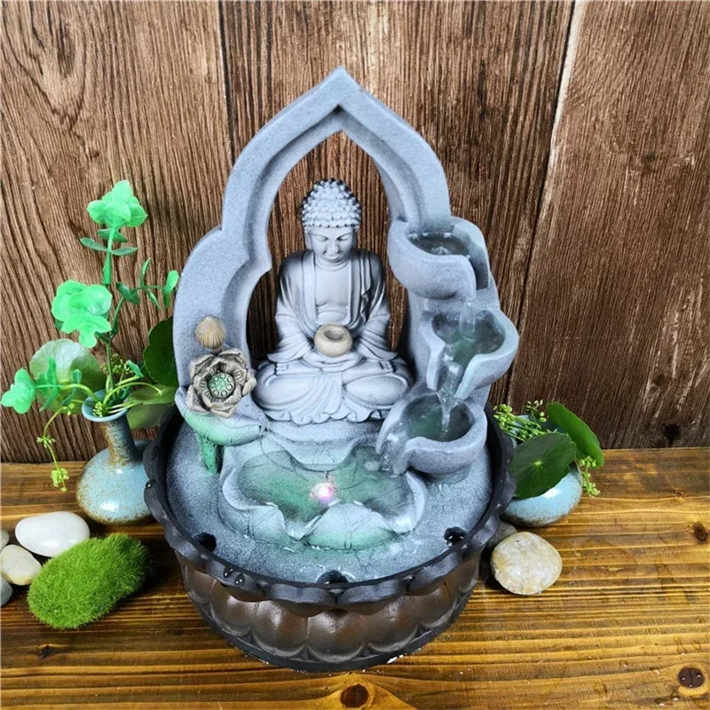 Cascade d'eau décorative avec Bouddha
