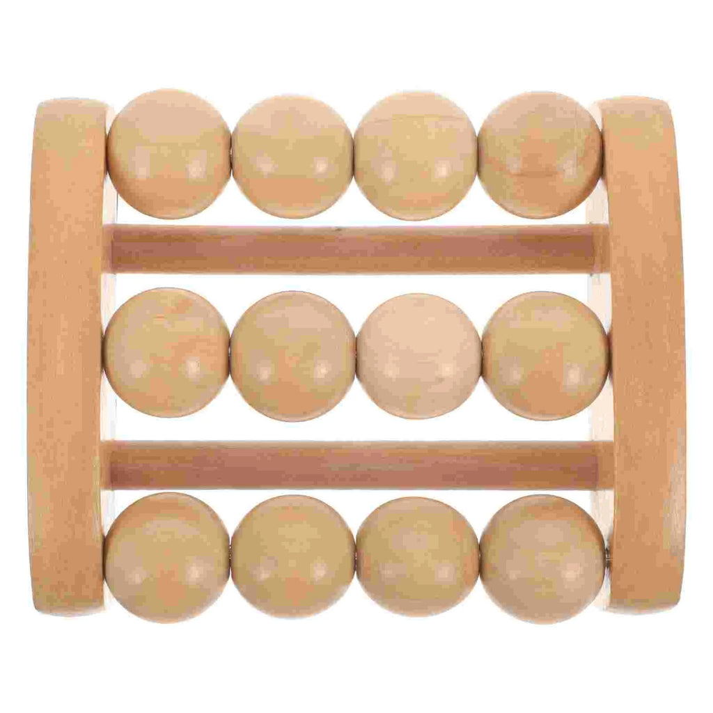 Rouleau de massage pour pieds en bois avec boules