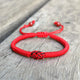 Bracelet de couple tressé de style tibétain sur fond gris