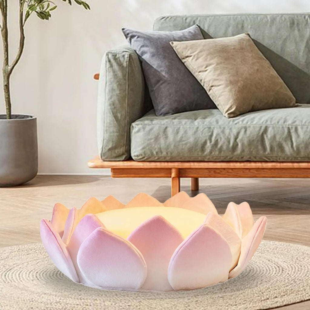 Coussin méditation au design fleur de lotus