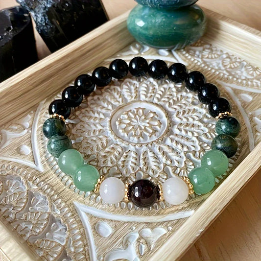 Bracelet dégradé avec perles d'aventurine dans une boite