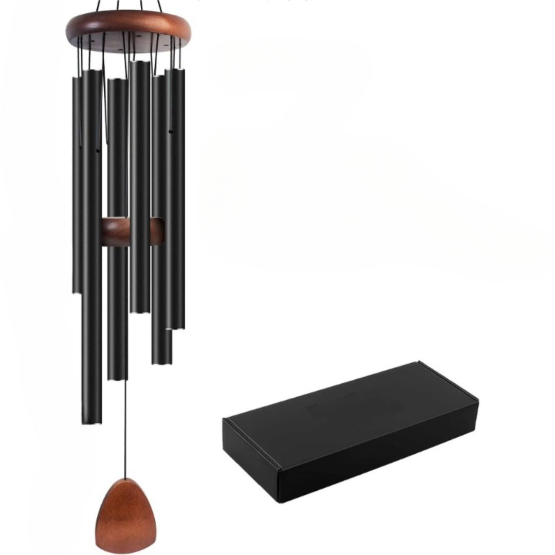 Carillon à vent noir à 6 tubes