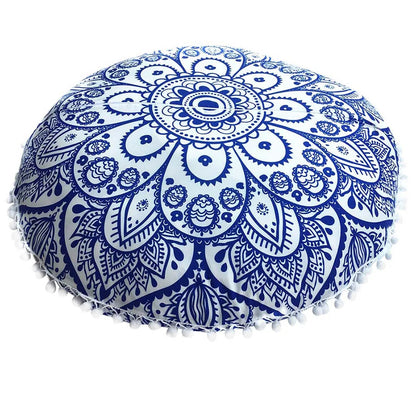 Coussin méditation bohème avec mandalas