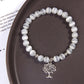 Bracelet arbre de vie en pierre naturelle blanche