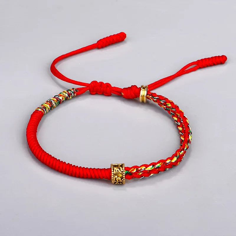 Bracelet rouge de style tibétain