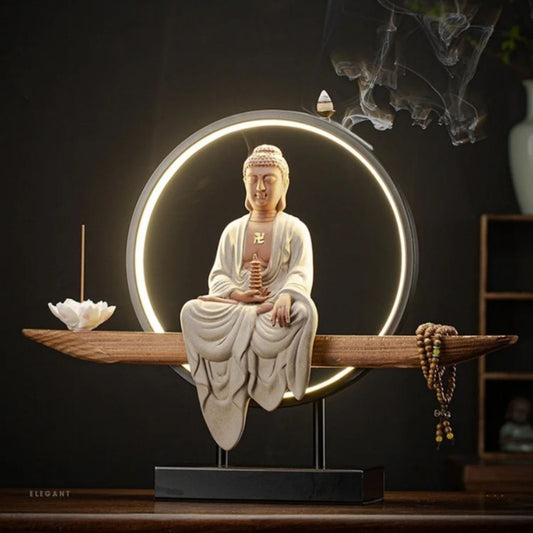 Lampe Bouddha Design Bruleur d’Encens sur un meuble