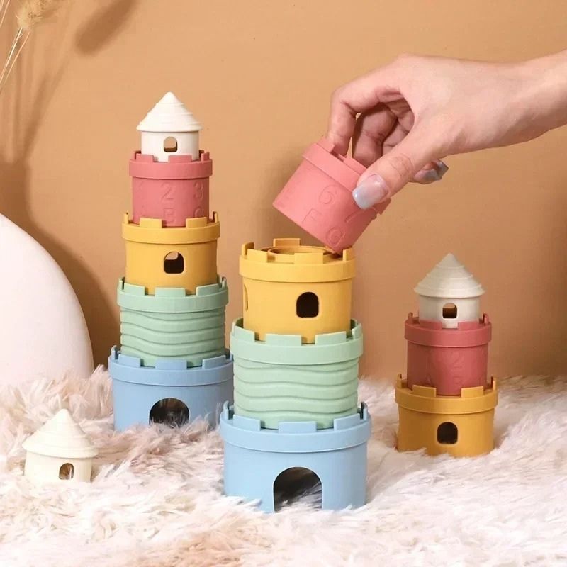 Jouet d'Éveil Château en Silicone à Empiler