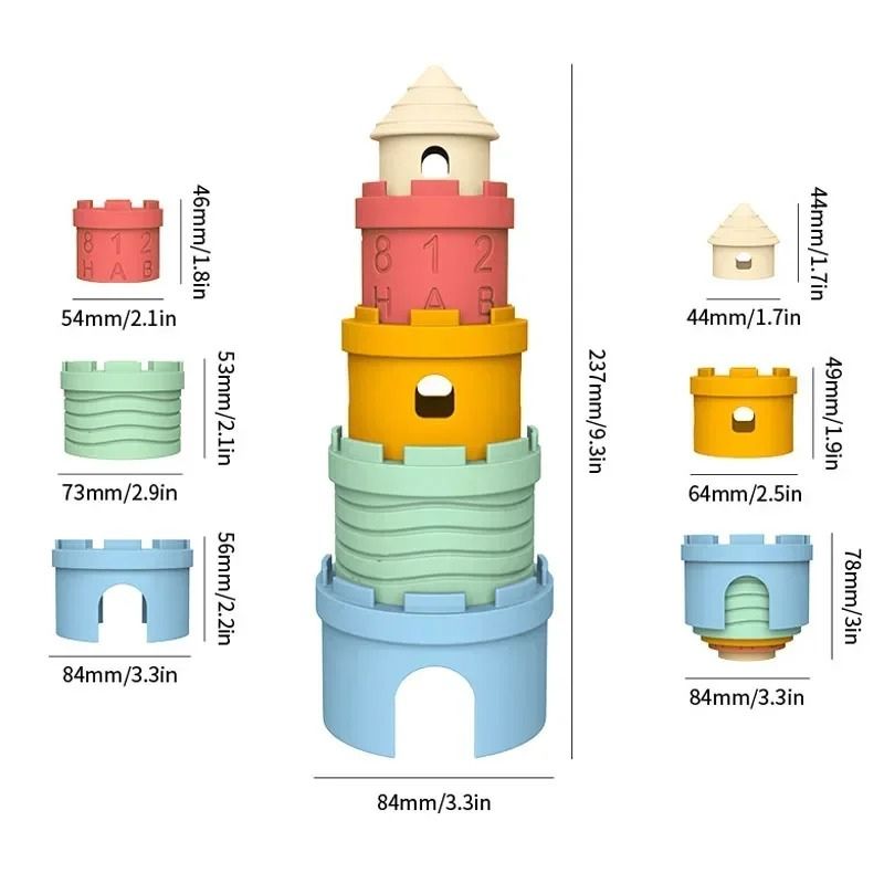 Jouet d'Éveil Château en Silicone à Empiler